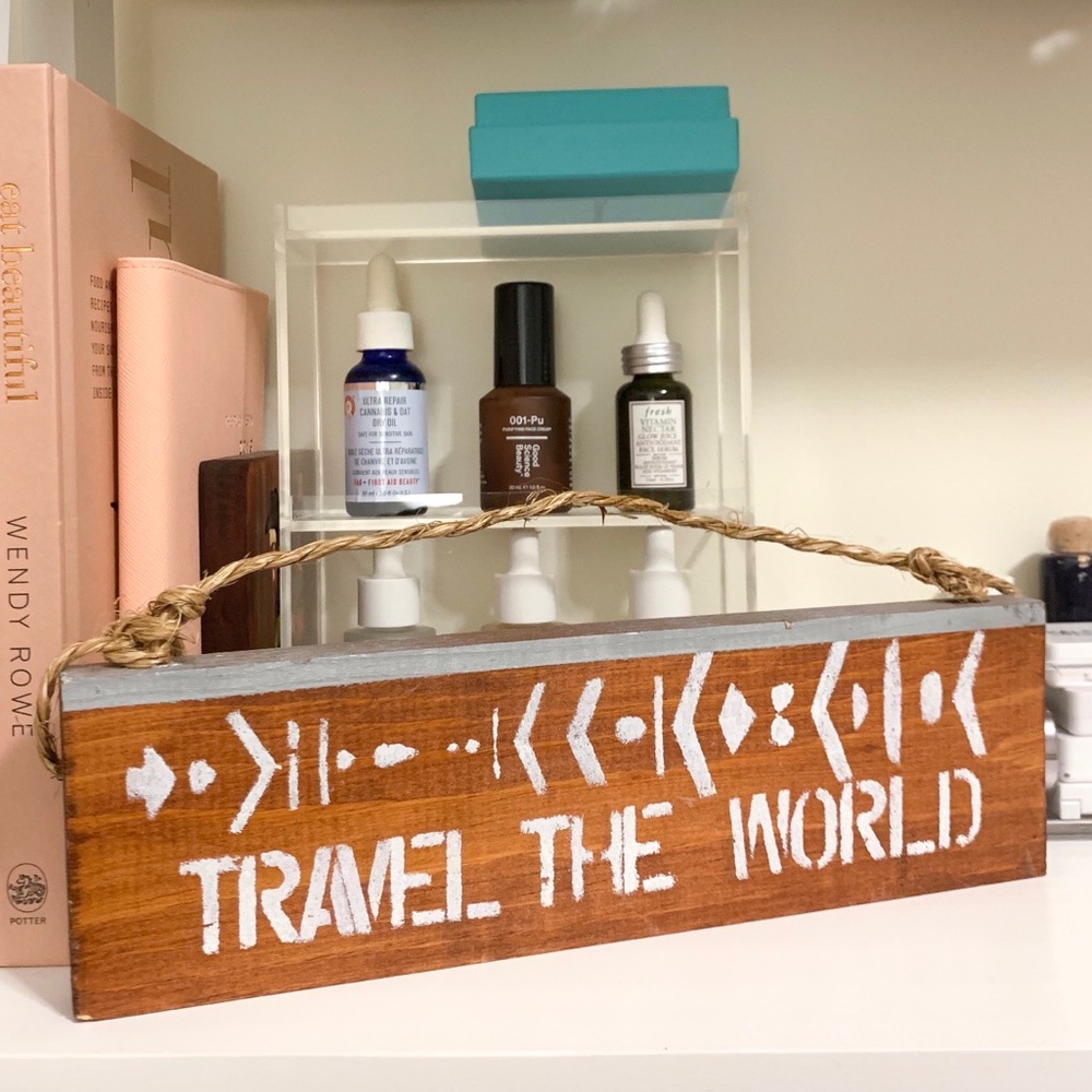 Handmade Travel the World Sign